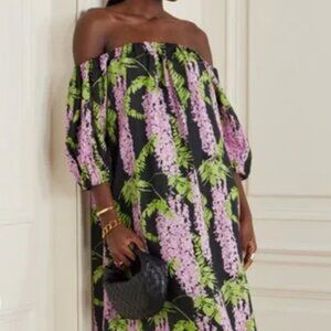 Bernadette Zaza Floral- Print Linen Maxi Dress (Size: 36 / UK8 : S)